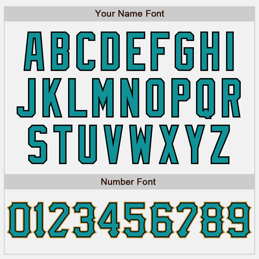 Custom White Teal Black-Old Gold Authentic Baseball Jersey baseball jersey product view 5
