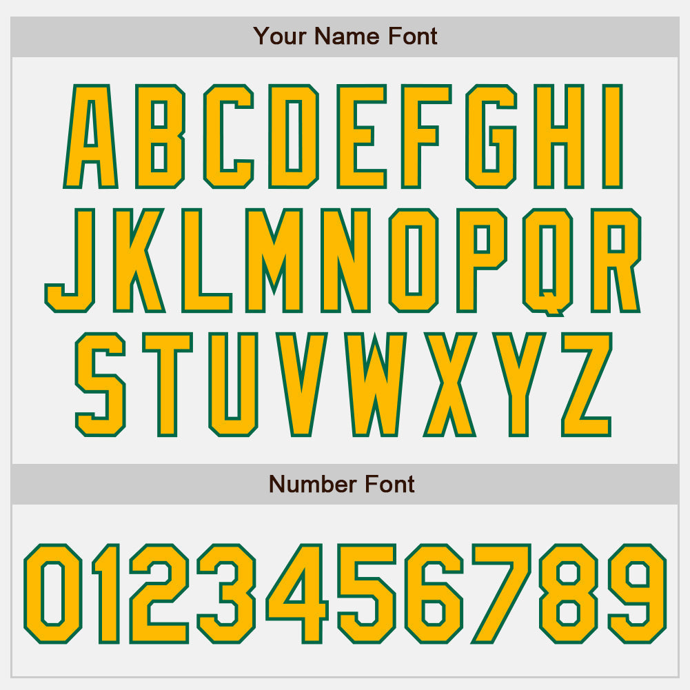 Custom White Gold-Kelly Green Authentic Baseball Jersey baseball jersey product view 5