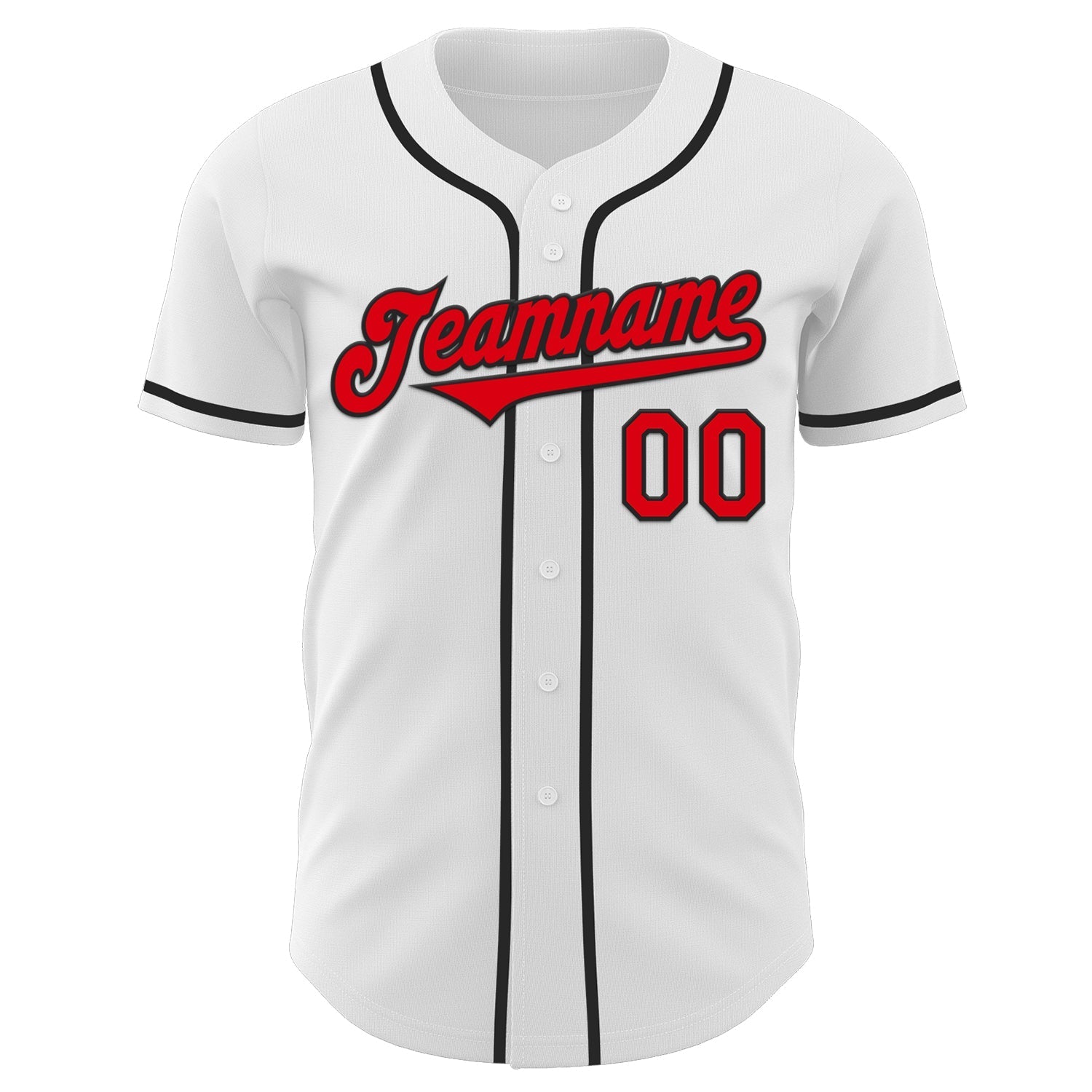 Custom White Fire Red-Black Authentic Baseball Jersey baseball jersey product view 2