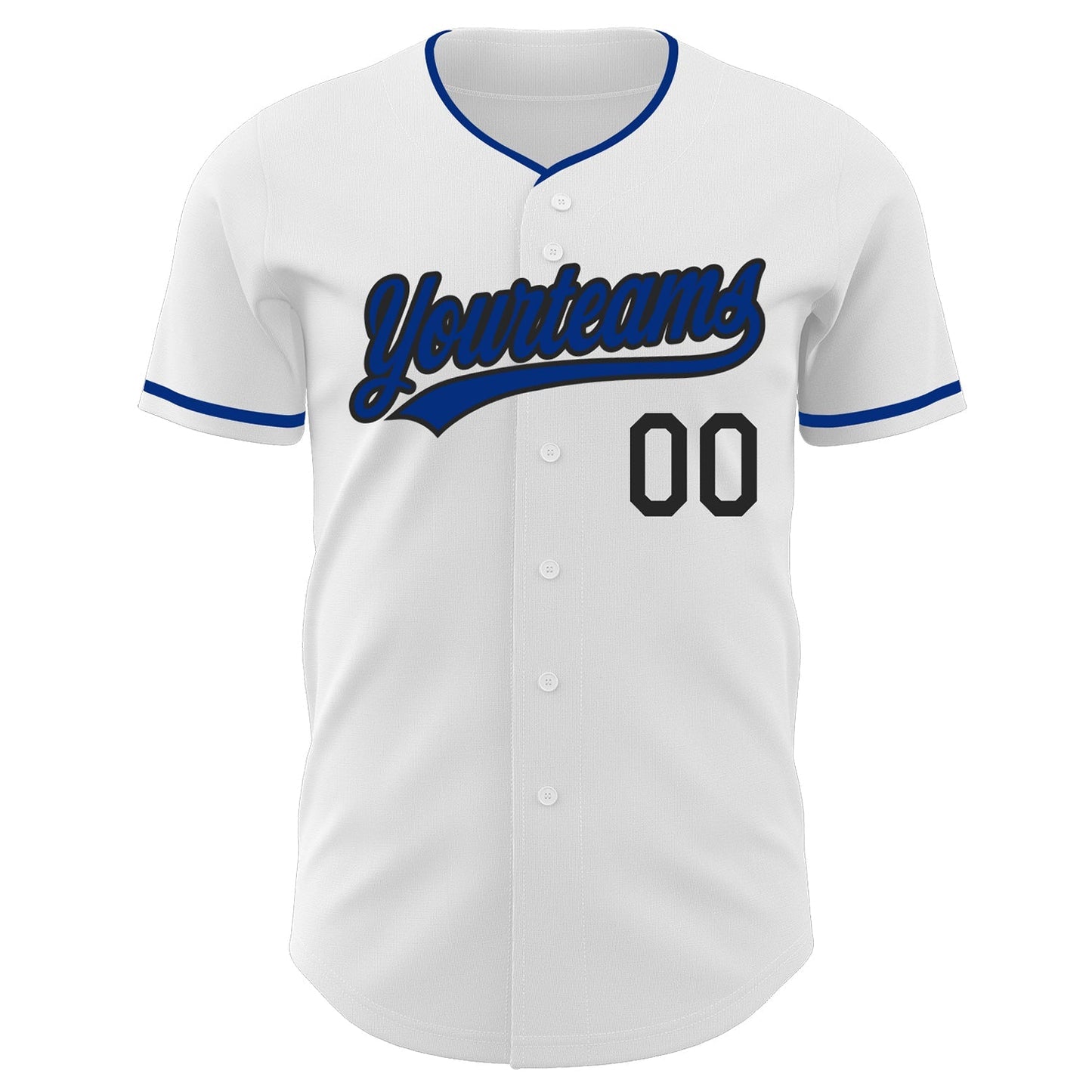 Custom White Royal-Black Authentic Baseball Jersey baseball jersey product view 2