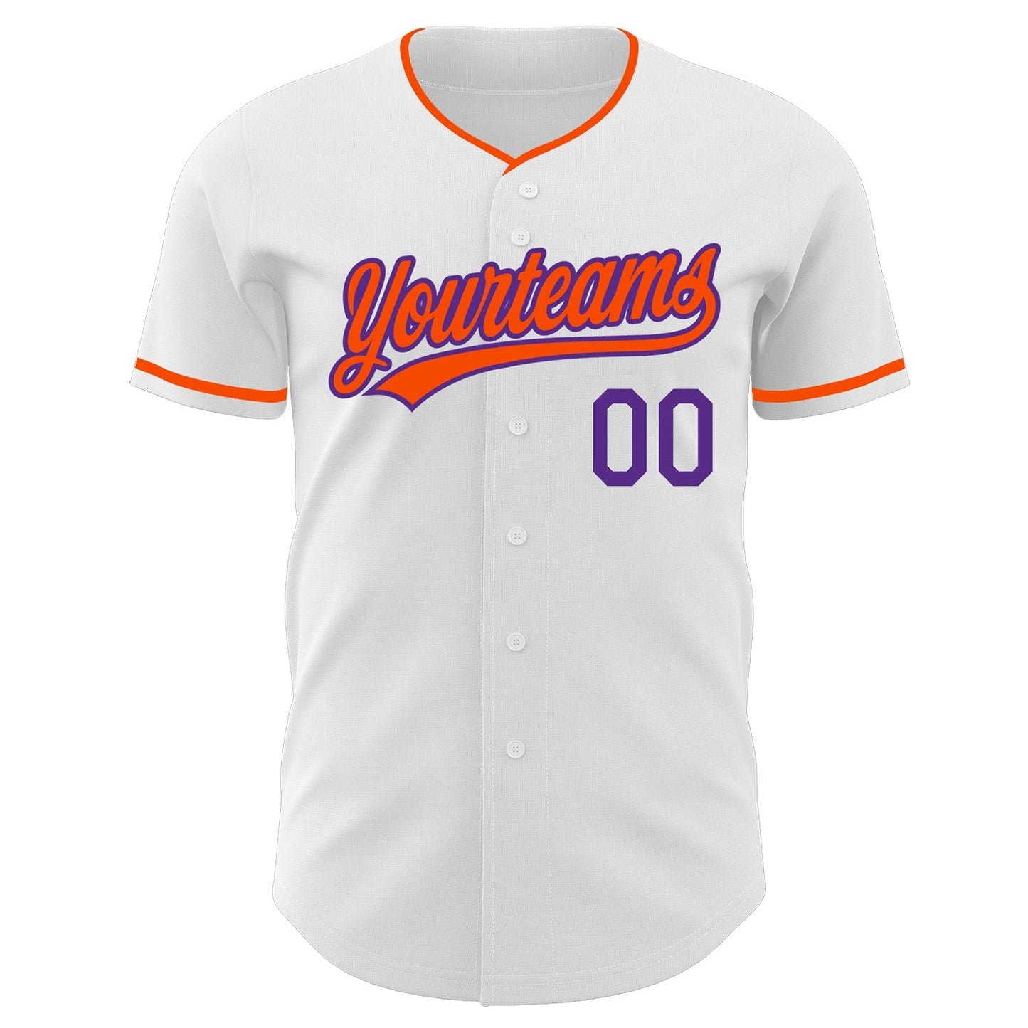 Custom White Orange-Purple Authentic Baseball Jersey baseball jersey product view 2