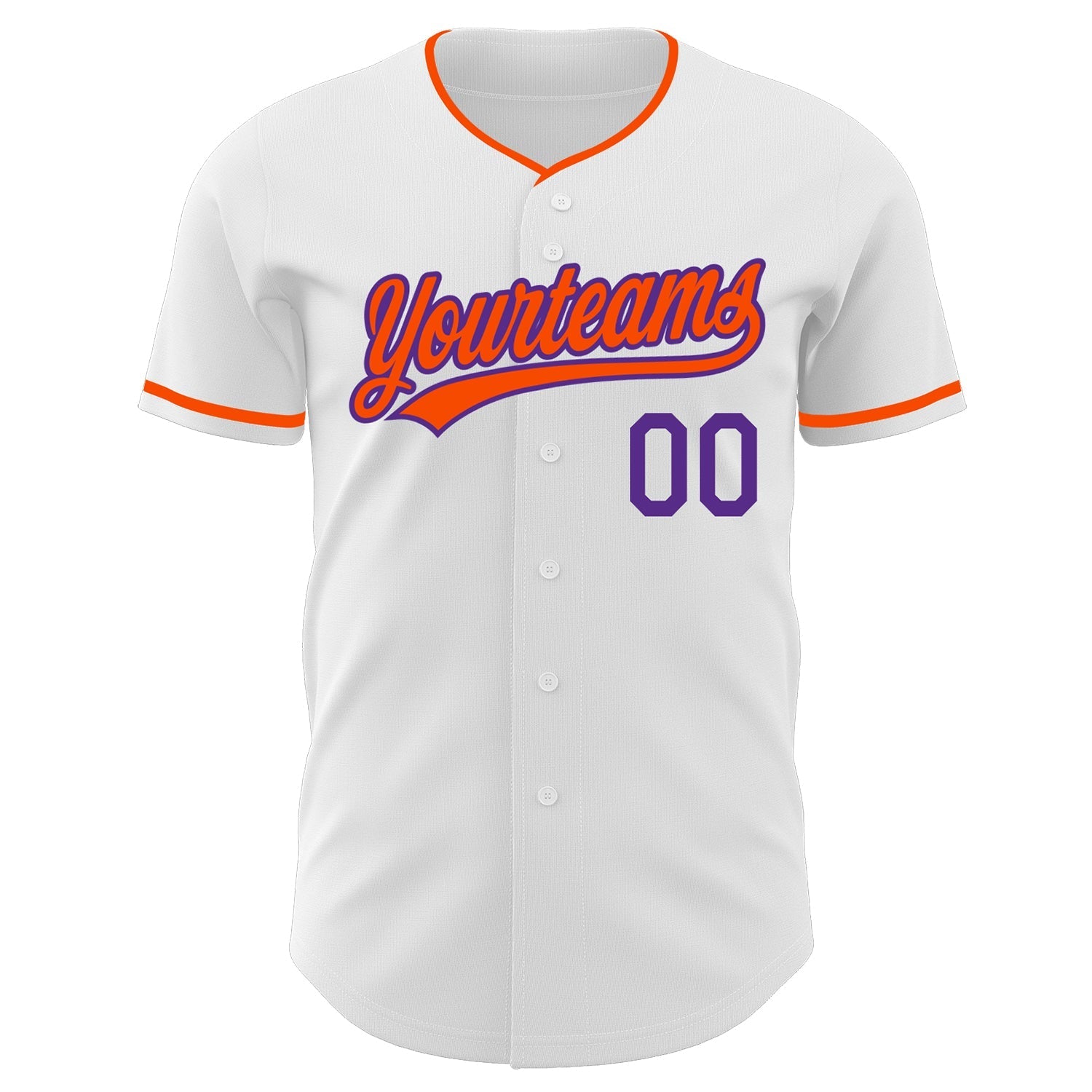 Custom White Orange-Purple Authentic Baseball Jersey baseball jersey product view 2