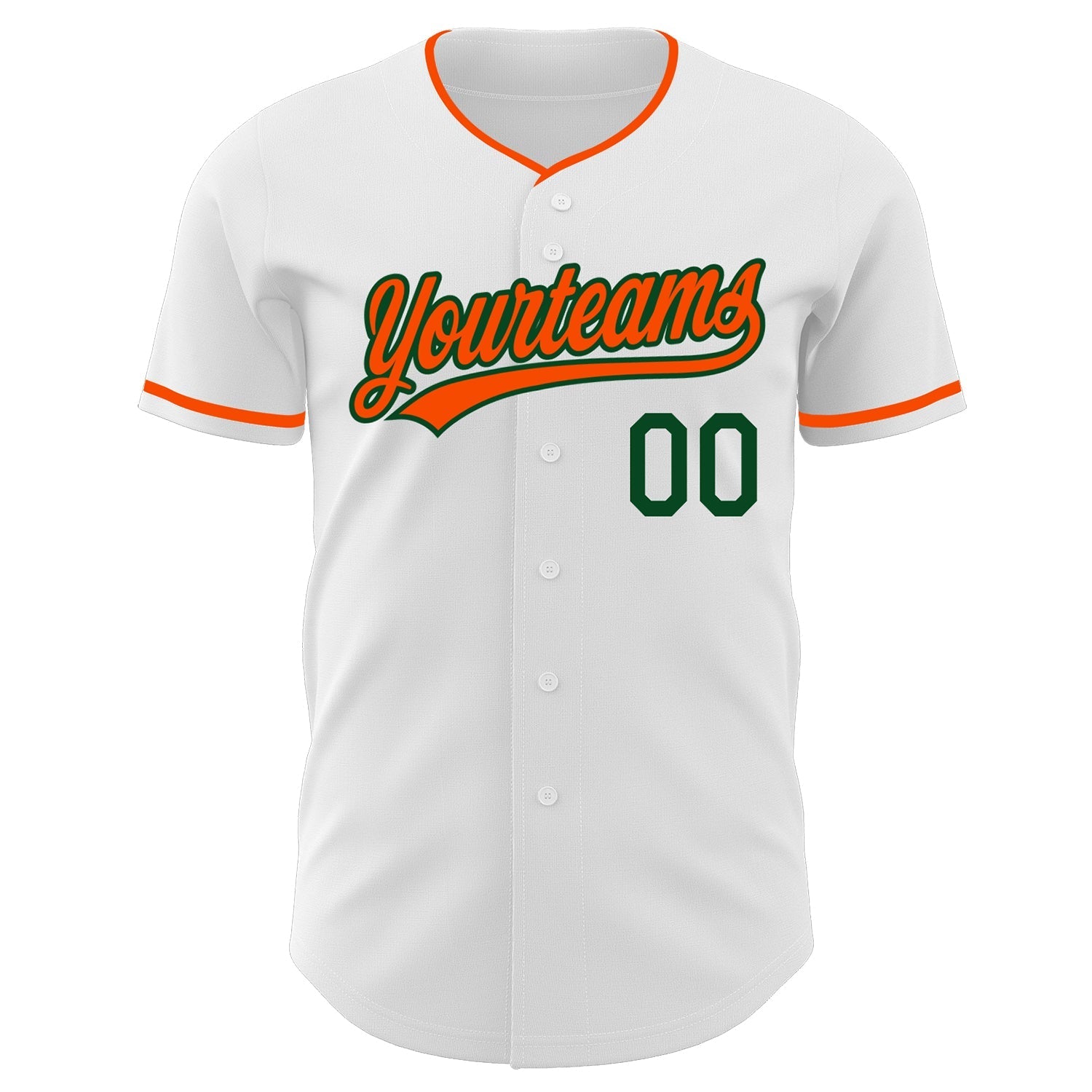 Custom White Orange-Green Authentic Baseball Jersey baseball jersey product view 2