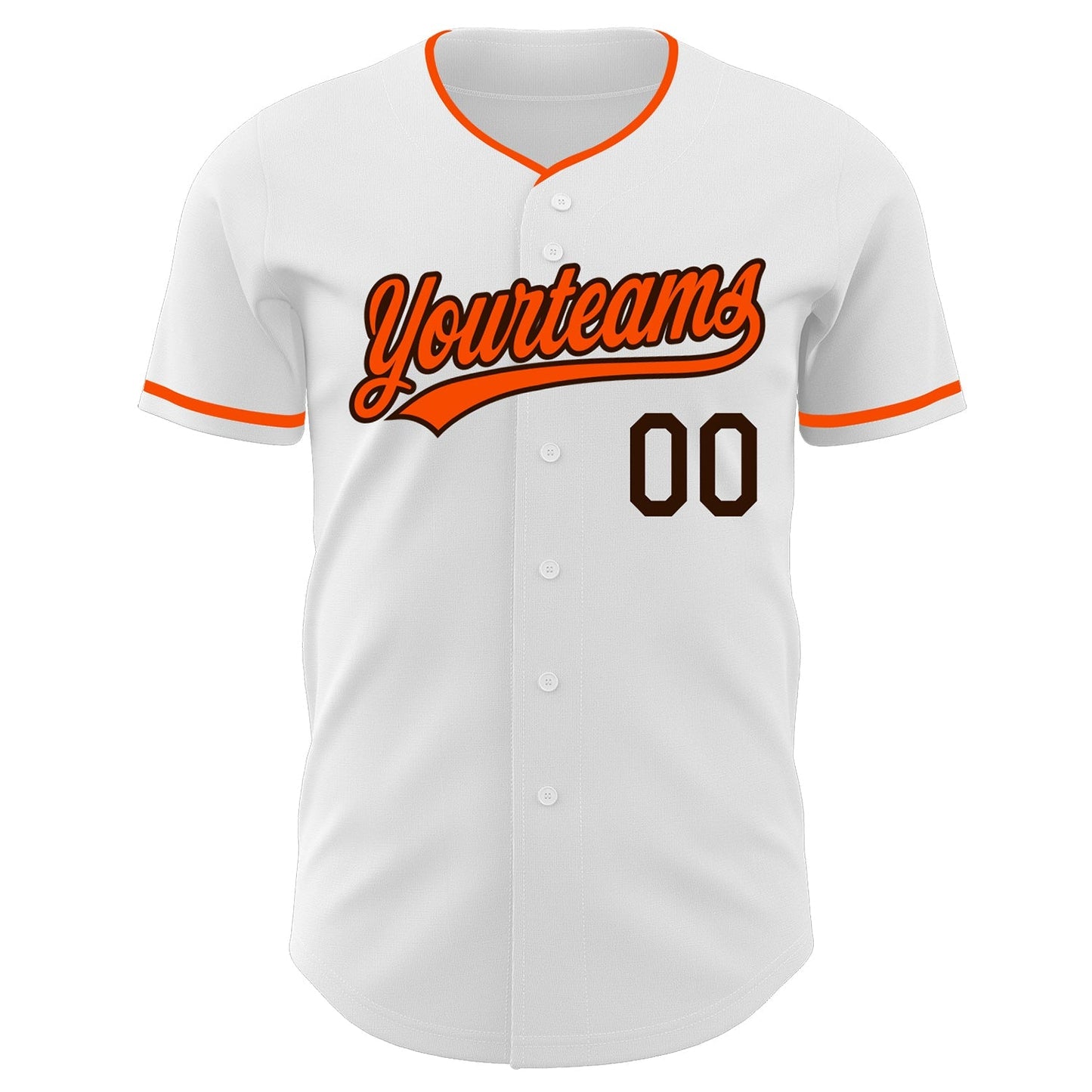 Custom White Orange-Brown Authentic Baseball Jersey baseball jersey product view 2