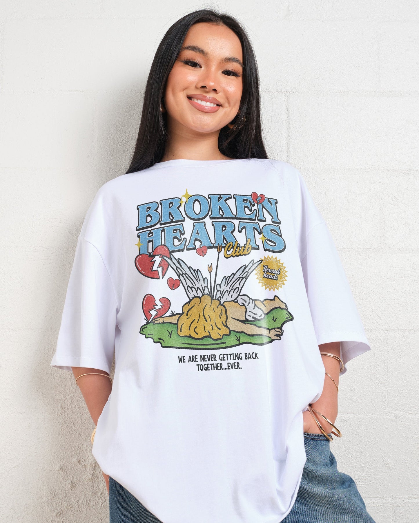 Broken Hearts Club Oversized Tee Unisex T-shirt, Sweatshirt, Hoodie, Long Sleeve Tee - T-Shirt, Sweatshirt, Hoodie