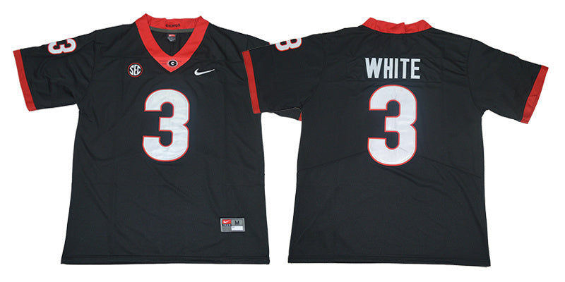 White 3 Black College Football Jersey football jersey product view 1