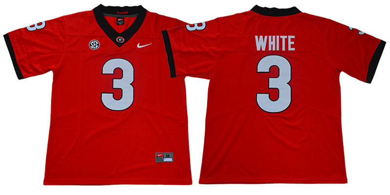 White 3 Red College Football Jersey football jersey product view 1