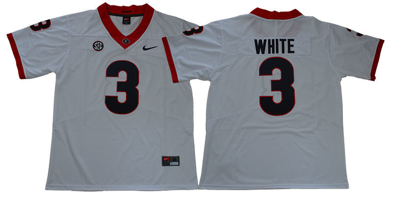 White 3 White College Football Jersey football jersey product view 1