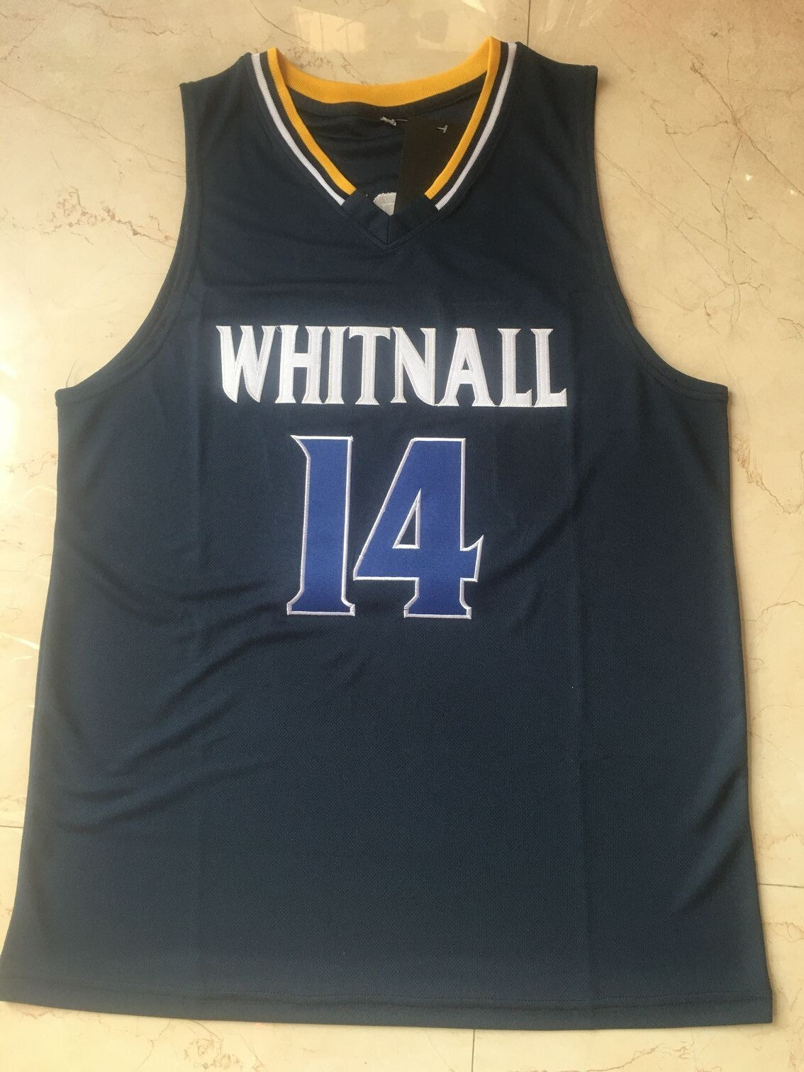 Whitnall High School #14 Tyler Herro 14 # High School Navy Jersey Style 2 College Football Jersey football jersey product view 1