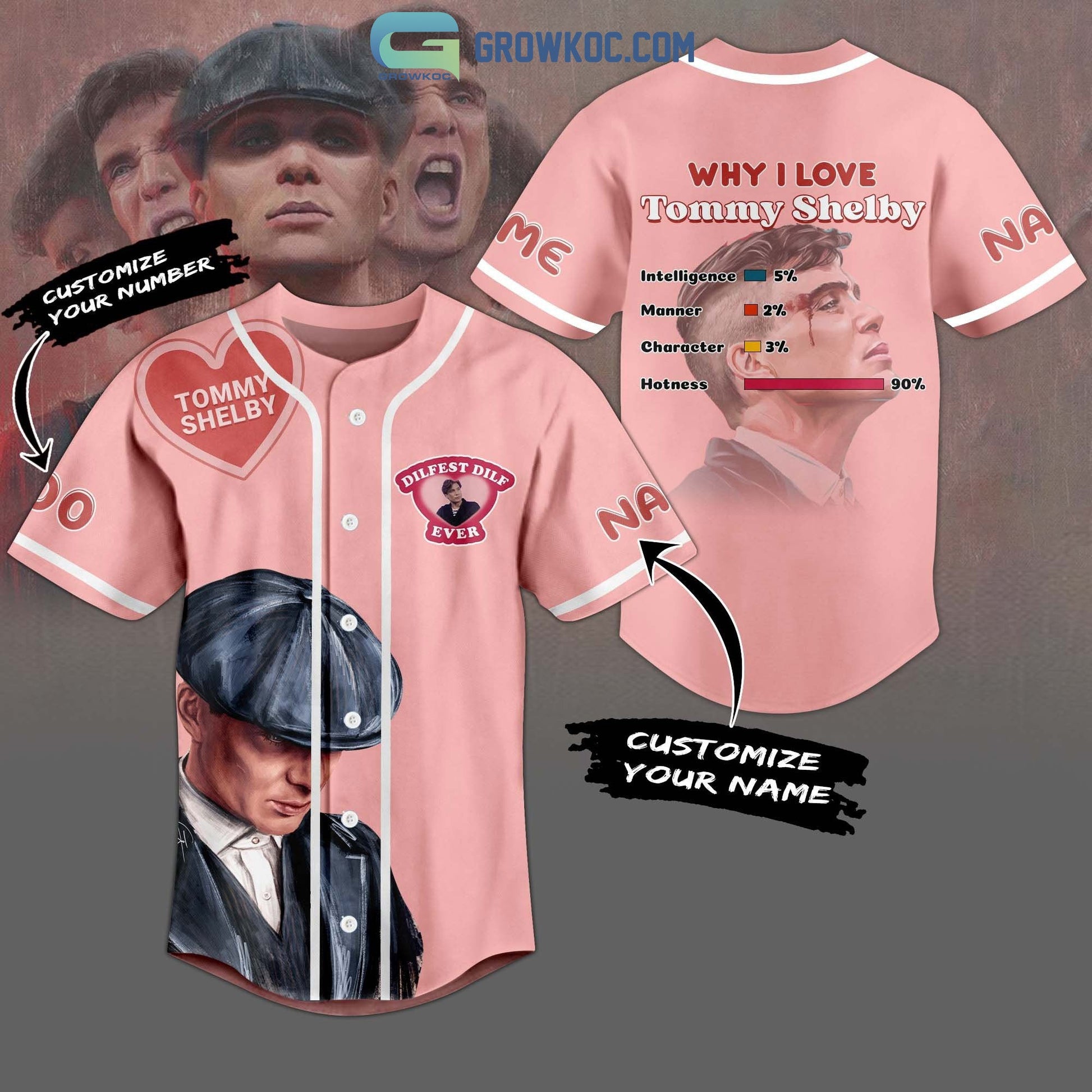 Why I Love Tommy Shelby Dilfest Dilf Ever Personalized Baseball Jersey baseball jersey product view 1