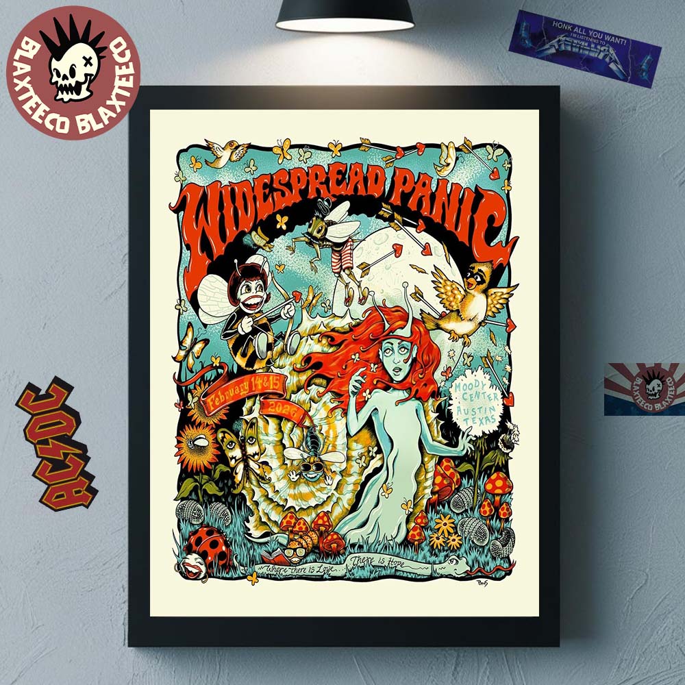 Widespread Panic Austin Texas 2026 Merch Gig Poster At Moody Center On February 14 And 15 2026 Art By Billy Perkins Decor Poster Canvas - T-Shirt, Sweatshirt, Hoodie