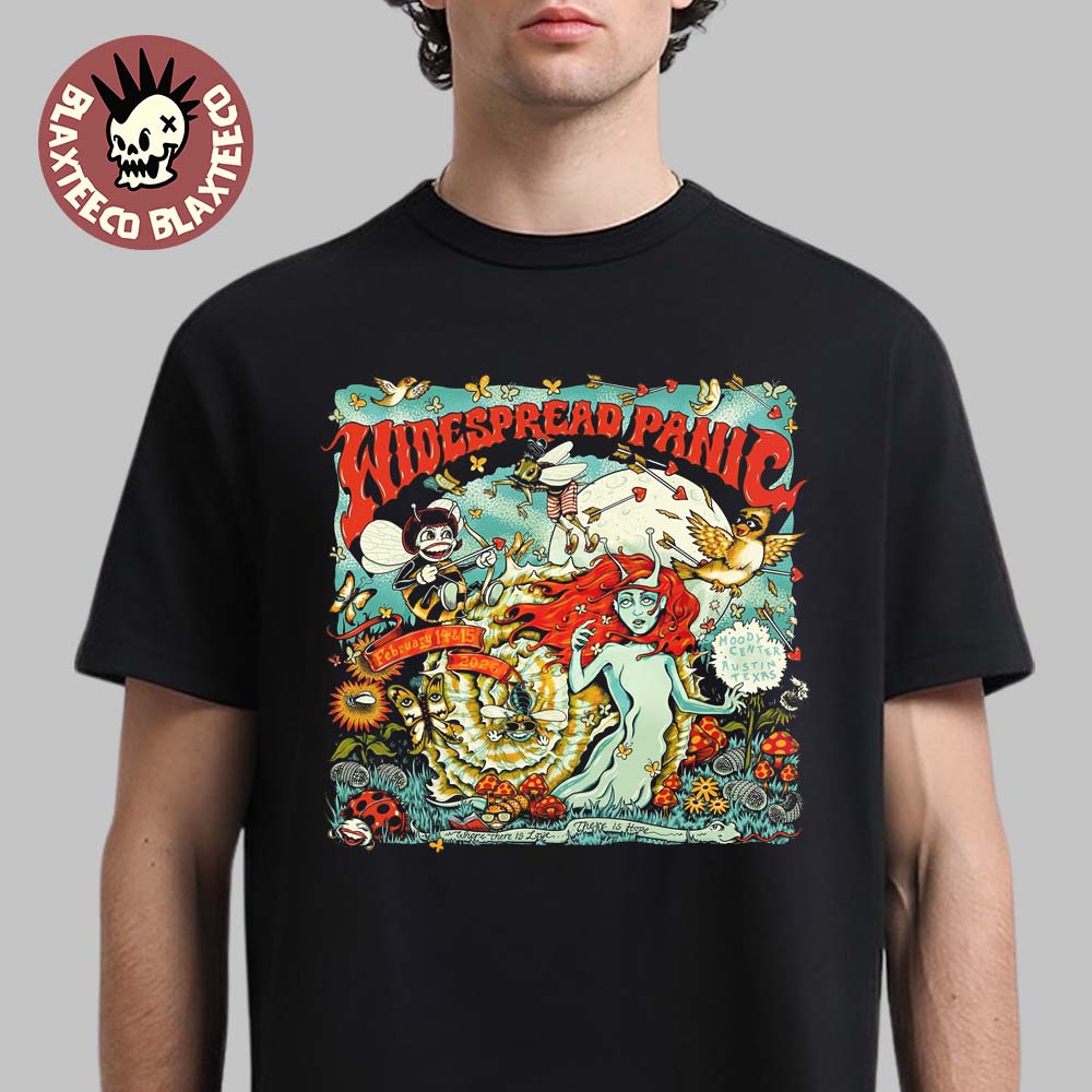 Widespread Panic Austin Texas 2026 Merch Gig Poster At Moody Center On February 14 And 15 2026 Art By Billy Perkins T-Shirt - T-Shirt, Sweatshirt, Hoodie