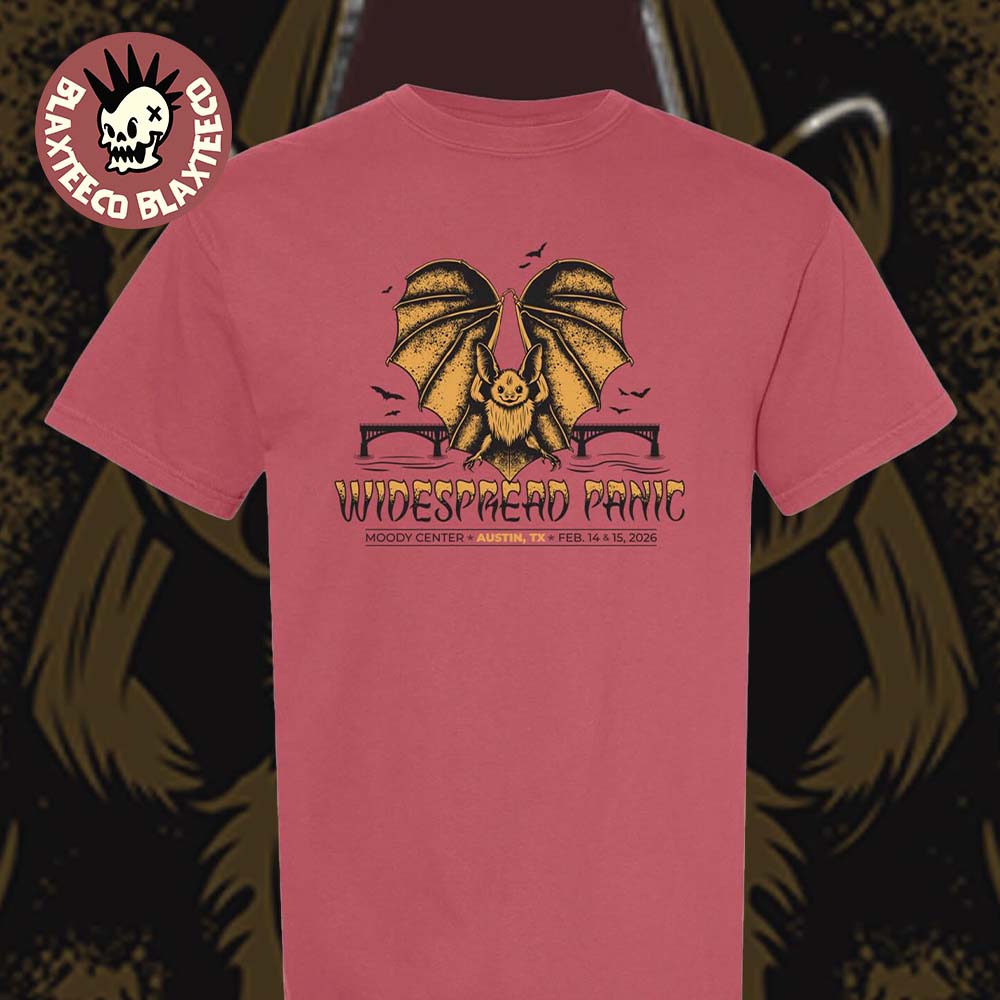 Widespread Panic Austin Texas 2026 Merch Tee At Moody Center On February 14 And 15 2026 Bat T-Shirt - T-Shirt, Sweatshirt, Hoodie