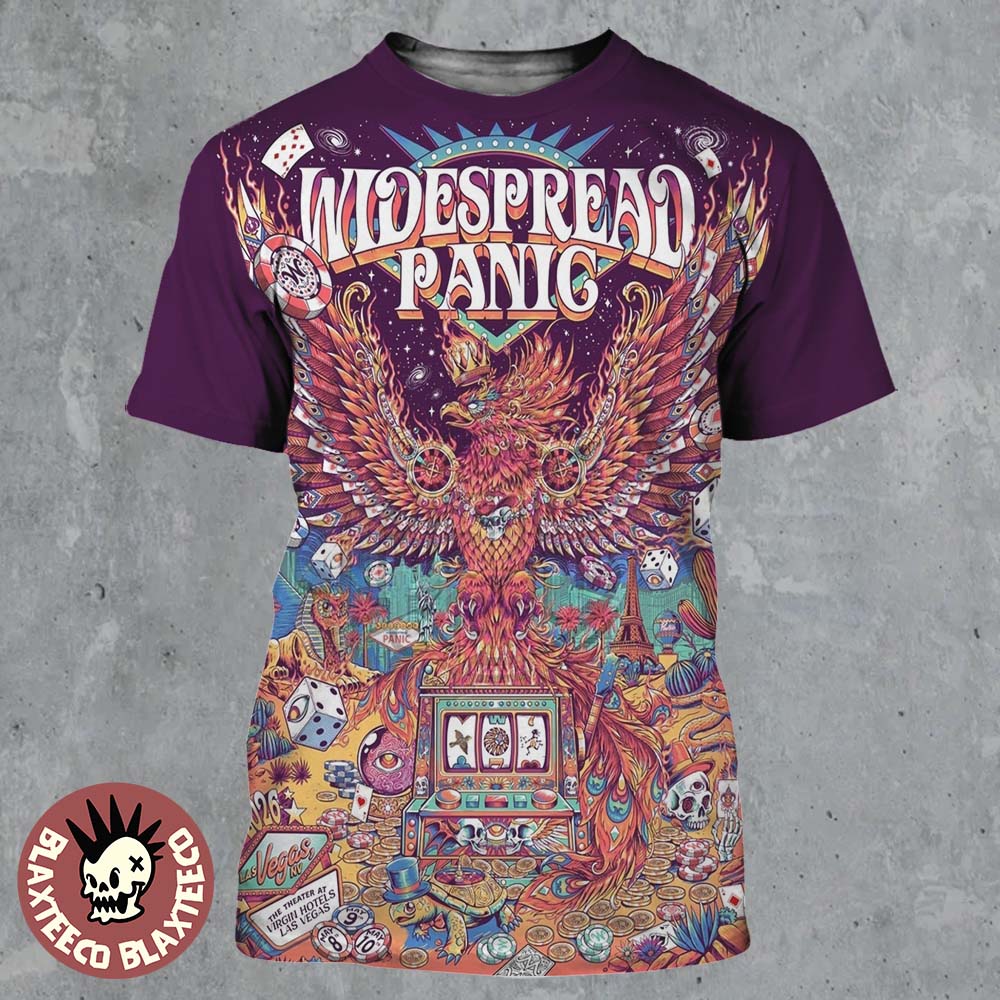 Widespread Panic Las Vegas NV 2026 Merch Tour Poster On May 8 9 10 2026 The Phoenix Art By Juan Ma Orozco All Over Print Shirt - T-Shirt, Sweatshirt, Hoodie