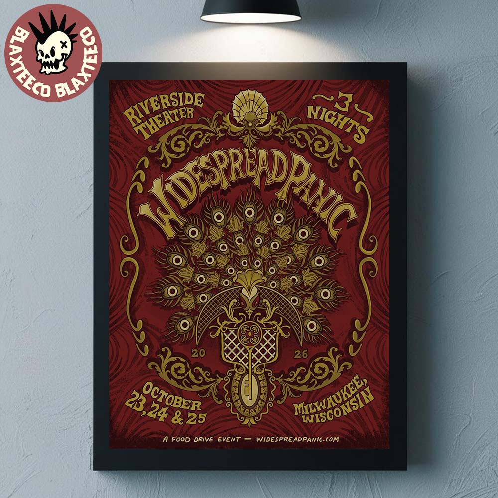 Widespread Panic Live At Riverside Theater Milwaukee Wisconsin 2026 Event Poster On October 23 24 And 25 2026 Poster Canvas - T-Shirt, Sweatshirt, Hoodie