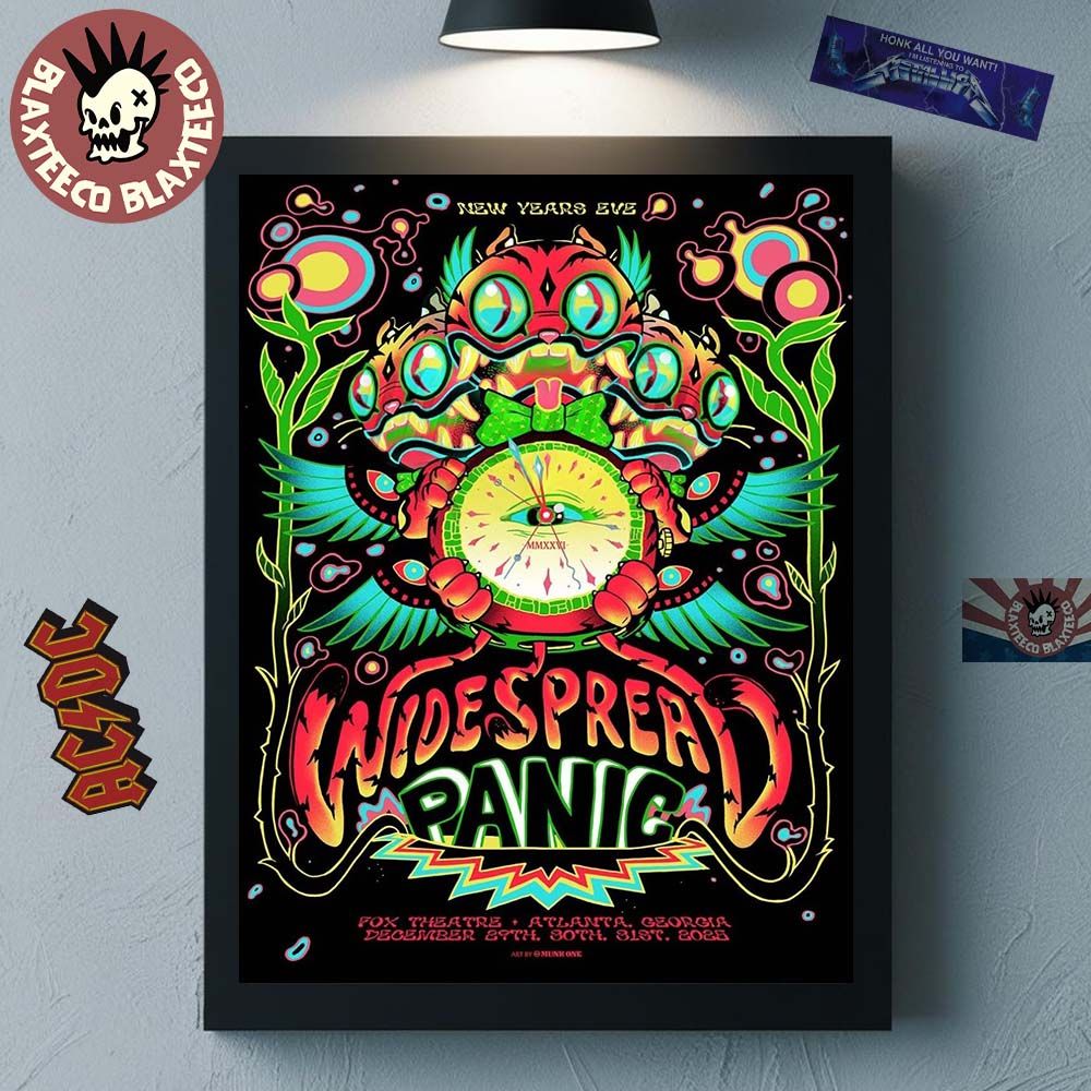 Widespread Panic New Years Eve 2025 Merch For Atlanta Georgia Event Poster By Munk One At Fox Theatre On December 29 30 31 2025 Decor Poster Canvas - T-Shirt, Sweatshirt, Hoodie