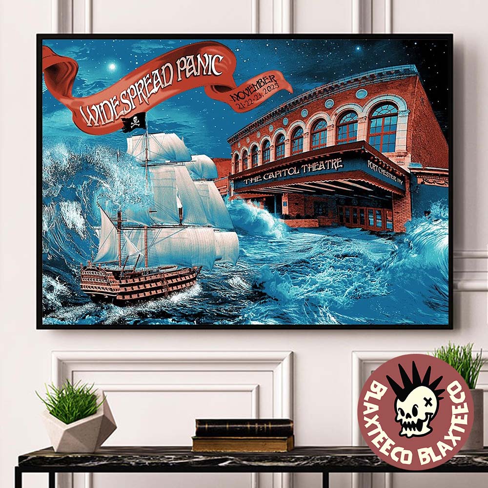 Widespread Panic Port Chester New York 2025 Event Mini Poster At The Capitol Theatre On November 21 22 23 2025 Landscape Poster Canvas - T-Shirt, Sweatshirt, Hoodie