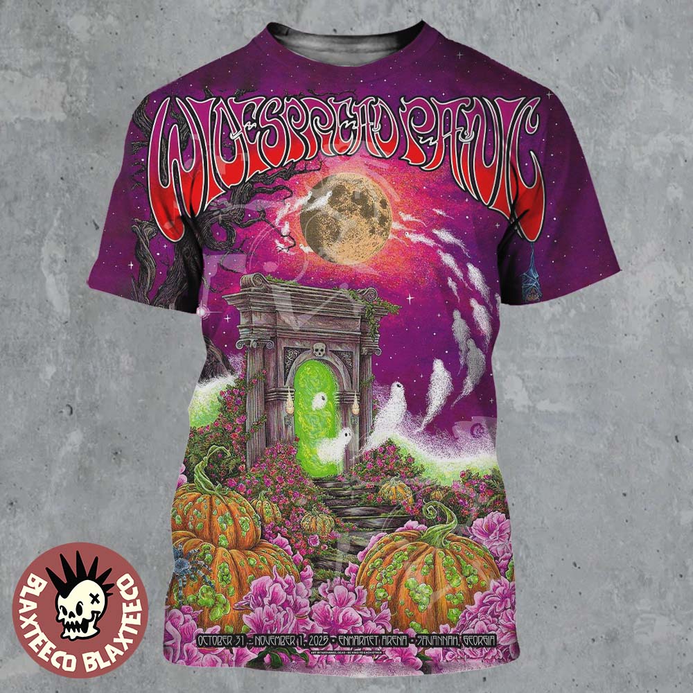 Widespread Panic Savannah Georgia 2025 Merch Event Poster At Enmarket Arena On October 31 And November 1 2025 Halloween Run All Over Print Shirt - T-Shirt, Sweatshirt, Hoodie