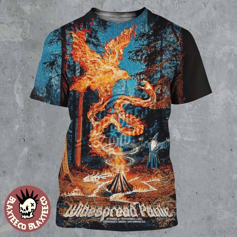 Widespread Panic Savannah Georgia 2025 Merch Mini Poster At Enmarket Arena On October 31 And November 1 2025 All Over Print Shirt - T-Shirt, Sweatshirt, Hoodie