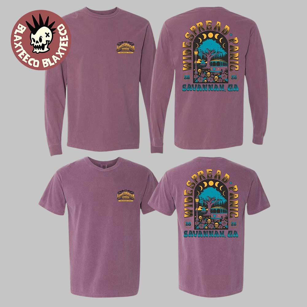 Widespread Panic Savannah Georgia 2025 Merch Tee At Enmarket Arena On October 31 And November 1 2025 Purple Long Sleeve T-Shirt - T-Shirt, Sweatshirt, Hoodie