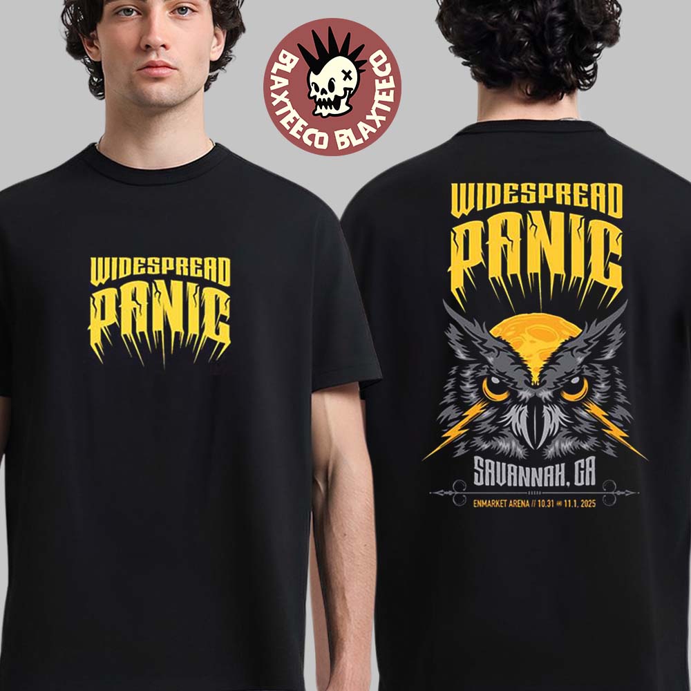 Widespread Panic Savannah Georgia 2025 Merch Tee At Enmarket Arena On October 31 And November 1 2025 The Owl Art T-Shirt - T-Shirt, Sweatshirt, Hoodie