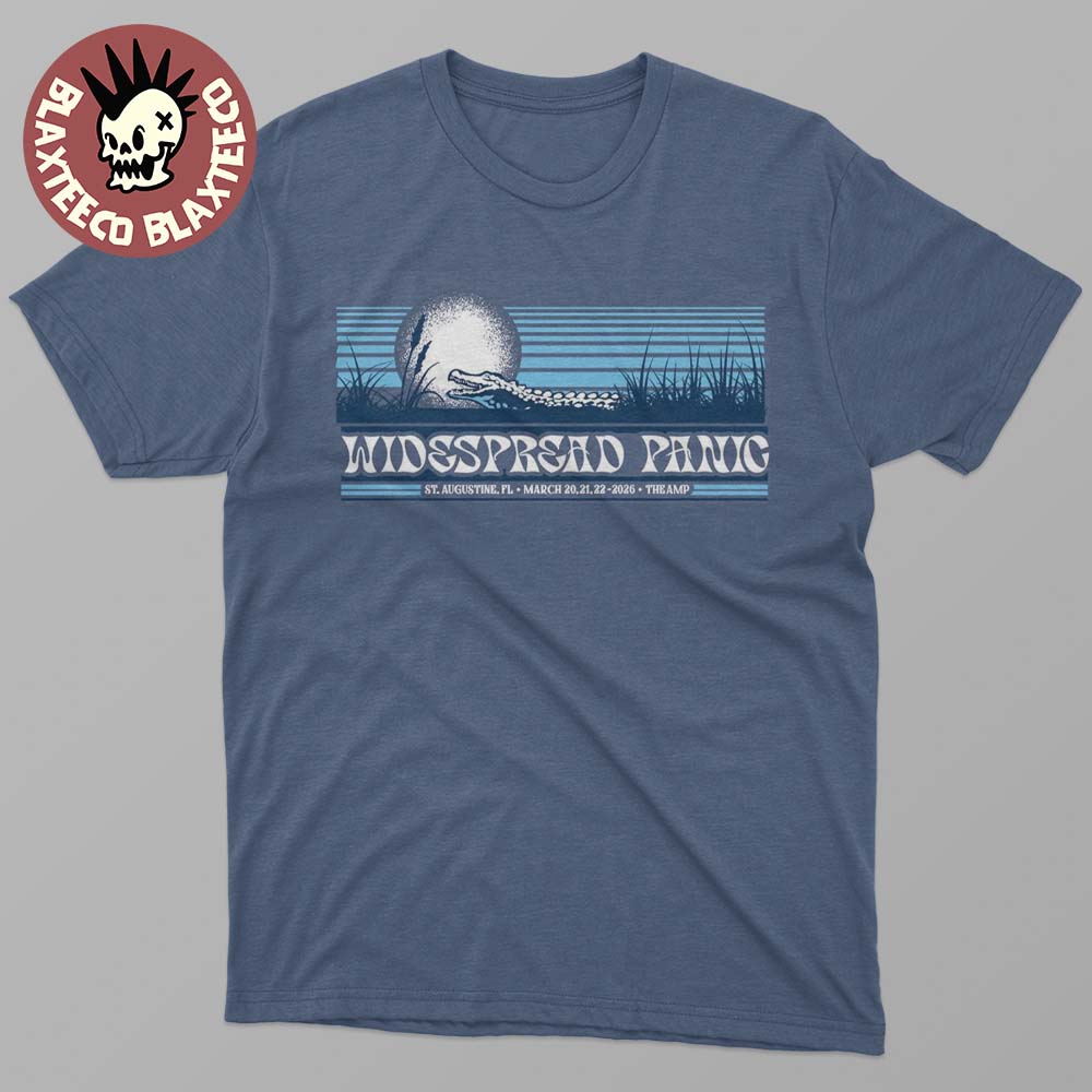 Widespread Panic St Augustine Florida 2026 Event Merch Tee At St Augustine Amphitheatre On March 20-22 2026 The Crocodile Art T-Shirt - T-Shirt, Sweatshirt, Hoodie
