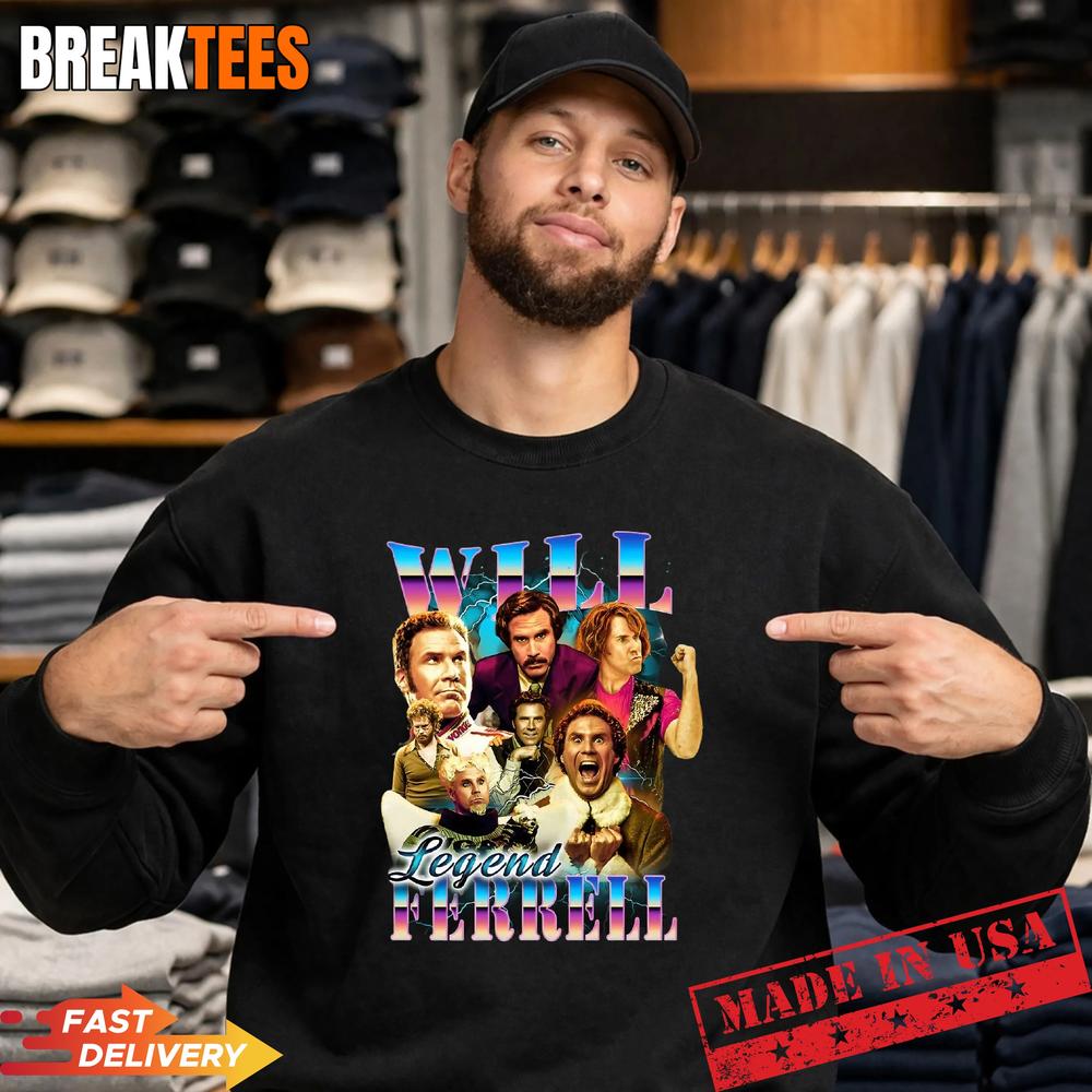 Will Ferrell Legend 90's Bootleg - Adult & Kids T-Shirts, Sweatshirts & Hoodies apparel design preview 4
