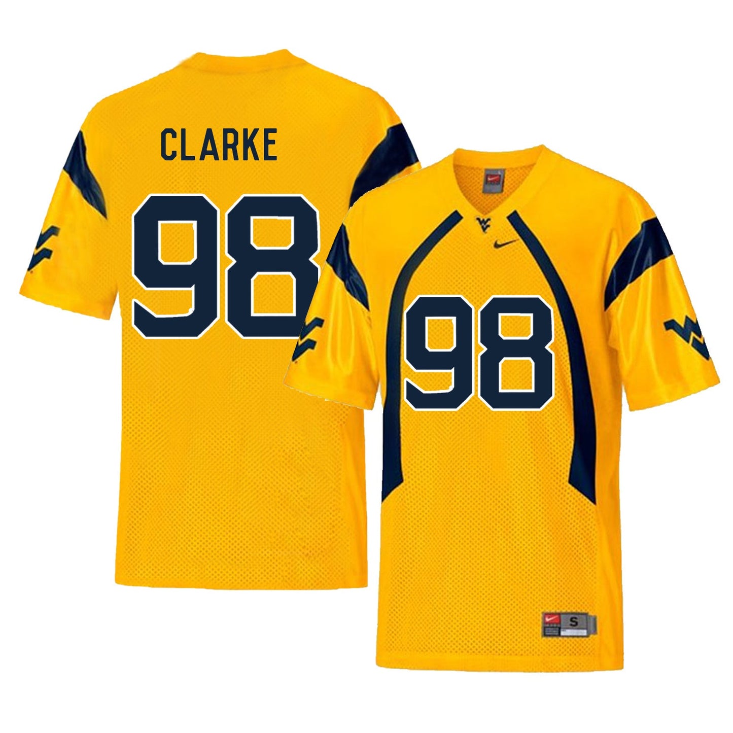 Will Clarke 98 Gold Style 2 College Football Jersey football jersey product view 1