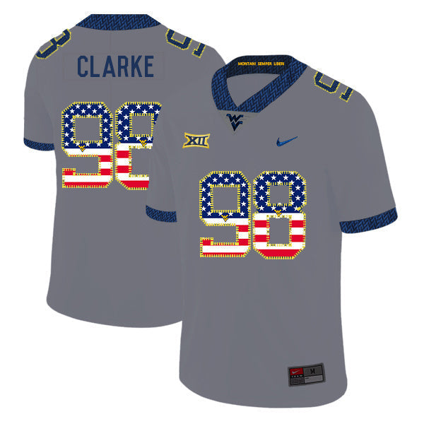 Will Clarke 98 Gray .1jpg College Football Jersey football jersey product view 1