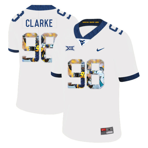 Will Clarke 98 White 1 College Football Jersey football jersey product view 1