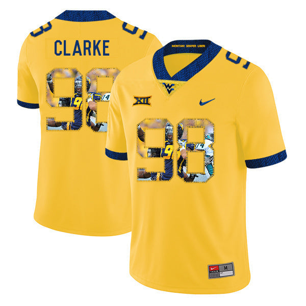 Will Clarke 98 Yellow 1 College Football Jersey football jersey product view 1