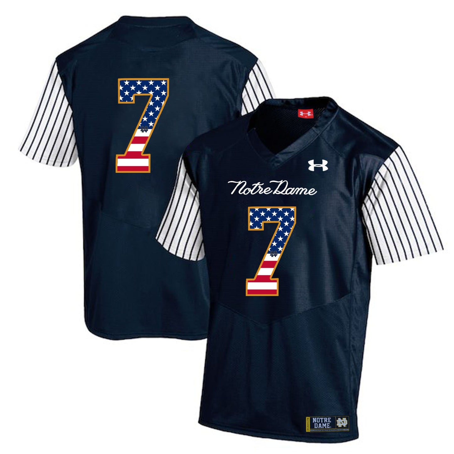 Will Fuller V 7 Striped Blue .1jpg College Football Jersey football jersey product view 1