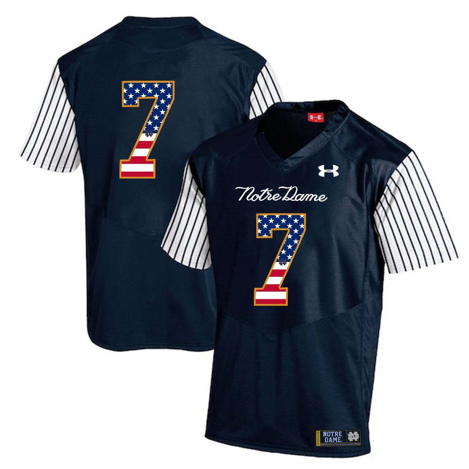 Will Fuller V 7 Striped Blue .1jpg College Football Jersey football jersey product view 1