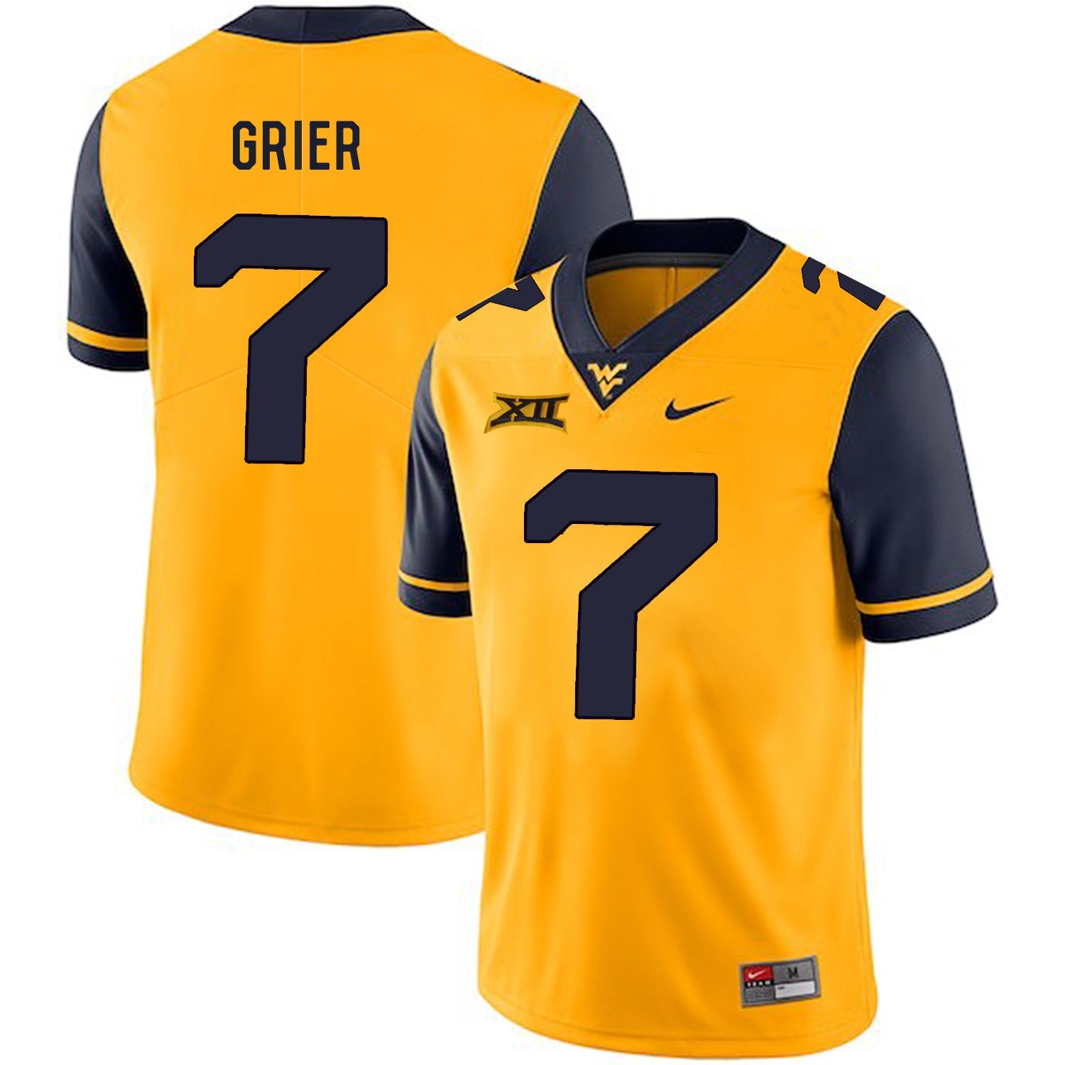 Will Grier 7 Gold Style 1 College Football Jersey football jersey product view 1