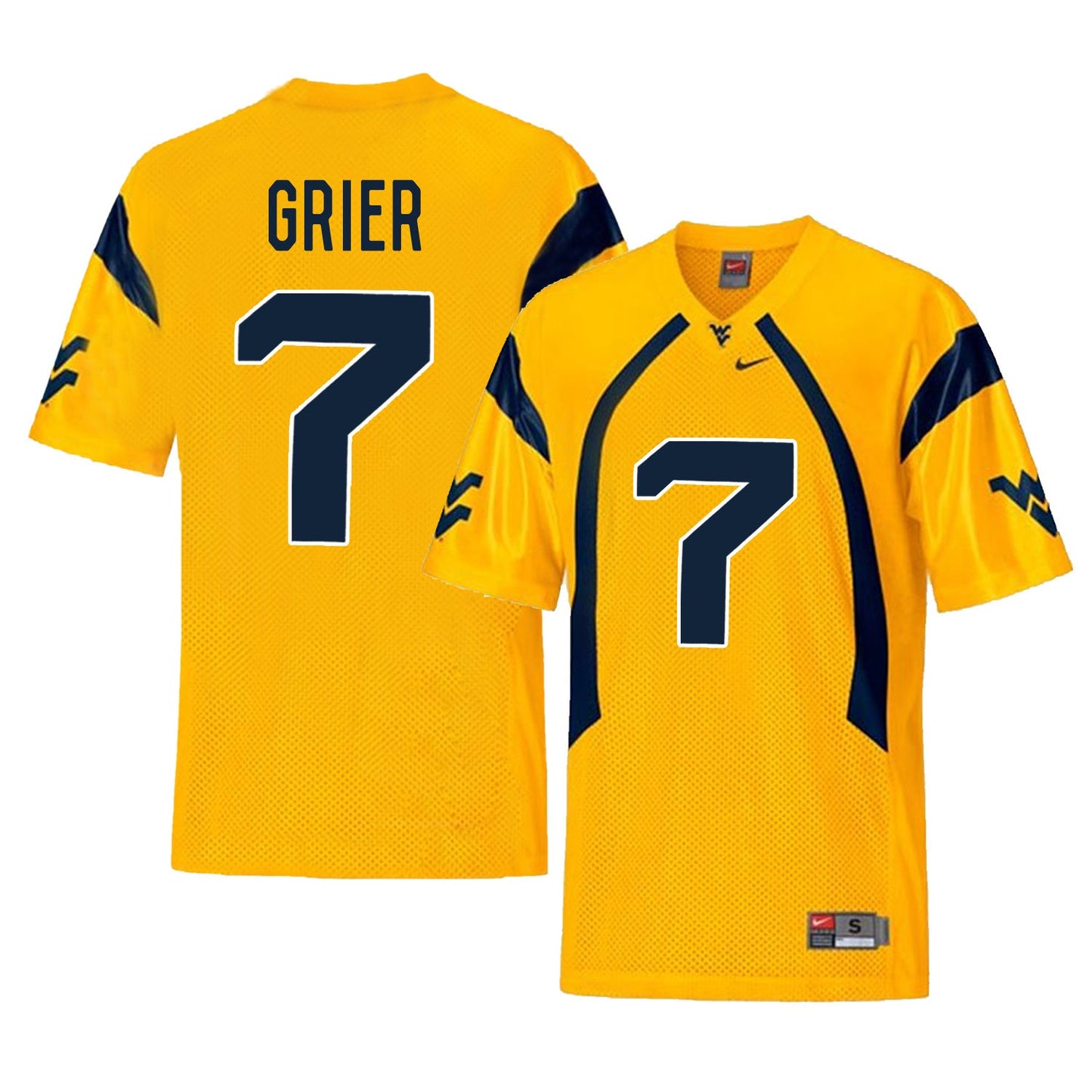 Will Grier 7 Gold Style 2 College Football Jersey football jersey product view 1