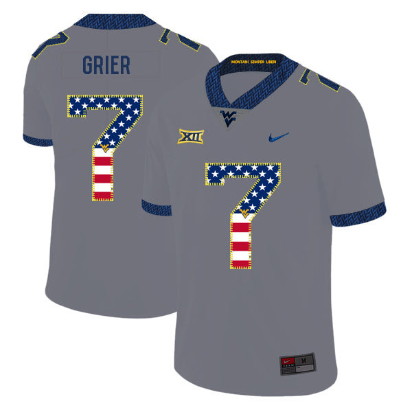 Will Grier 7 Gray .1jpg College Football Jersey football jersey product view 1