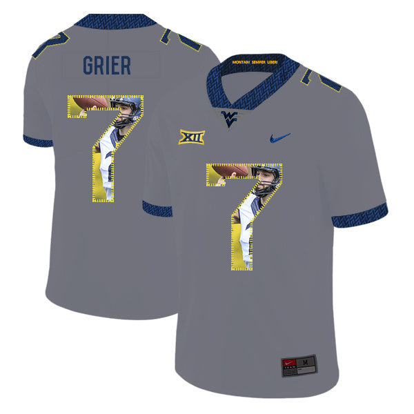 Will Grier 7 Gray 1 College Football Jersey football jersey product view 1