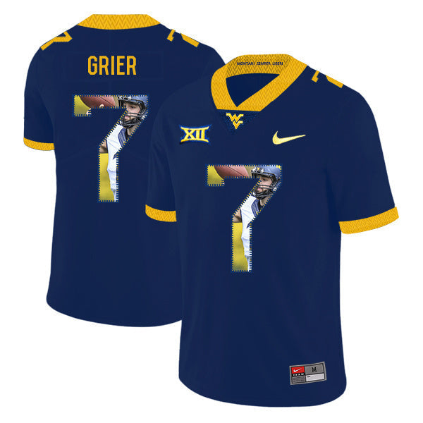 Will Grier 7 Navy .2jpg College Football Jersey football jersey product view 1