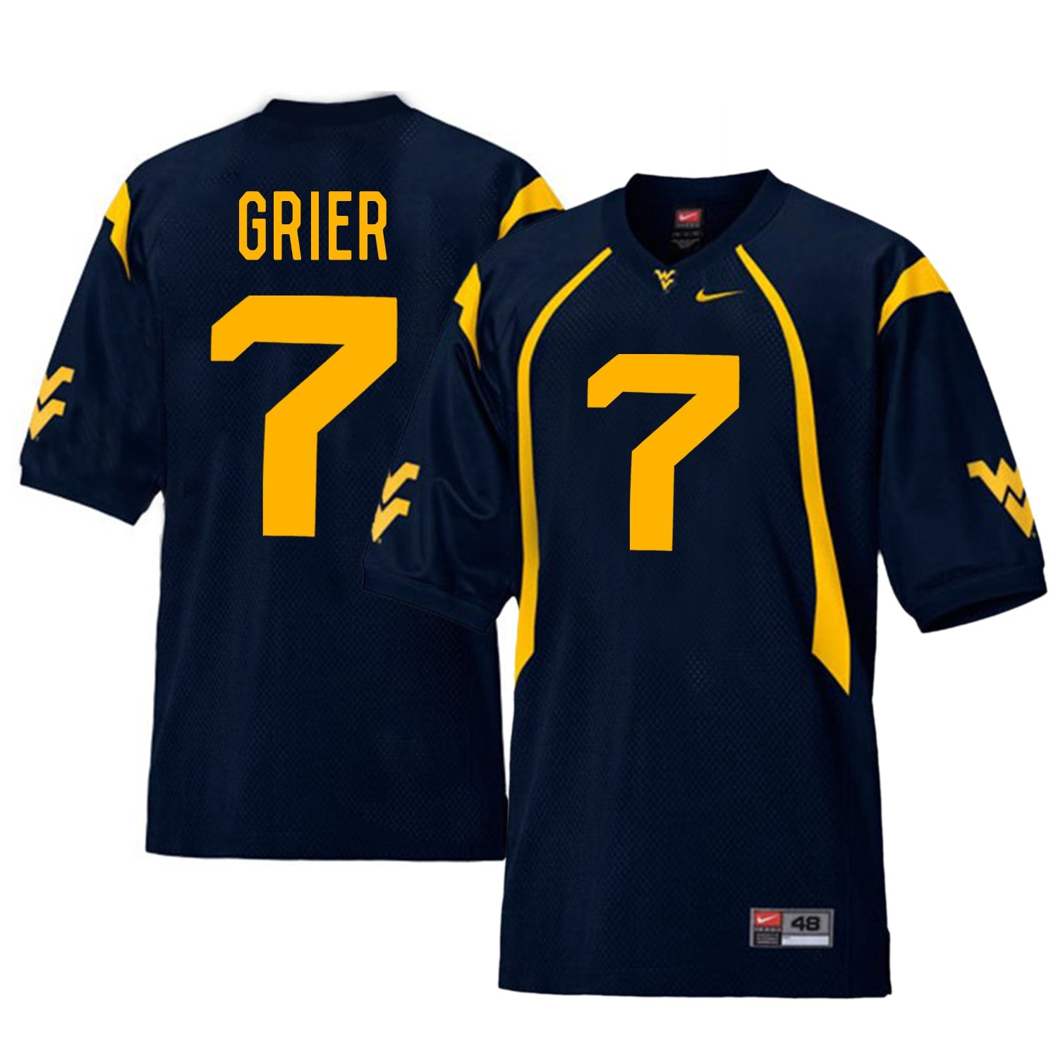 Will Grier 7 Navy Style 2 College Football Jersey football jersey product view 1