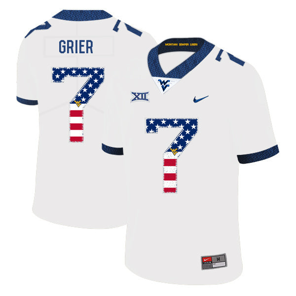 Will Grier 7 White .1jpg College Football Jersey football jersey product view 1