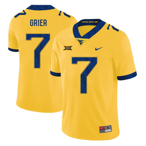 Will Grier 7 Yellow College Football Jersey football jersey product view 1