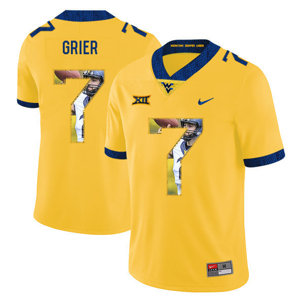Will Grier 7 Yellow 1 College Football Jersey football jersey product view 1