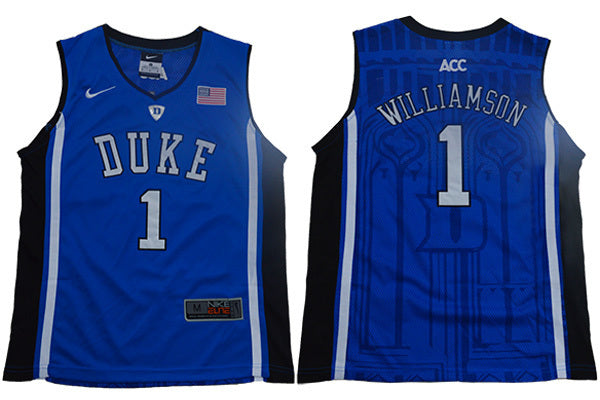 Williamson 1 Youth Elite Blue College Football Jersey football jersey product view 1
