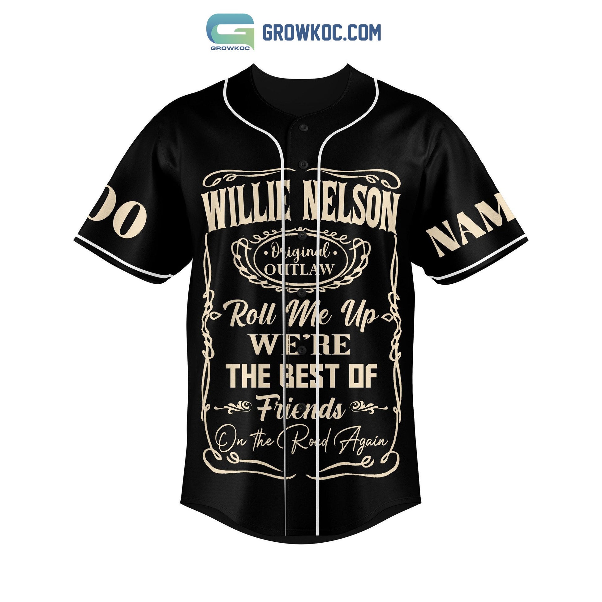 Willie Nelson Roll Me Up And Smoke Me When I Die Personalized Baseball Jersey baseball jersey product view 2