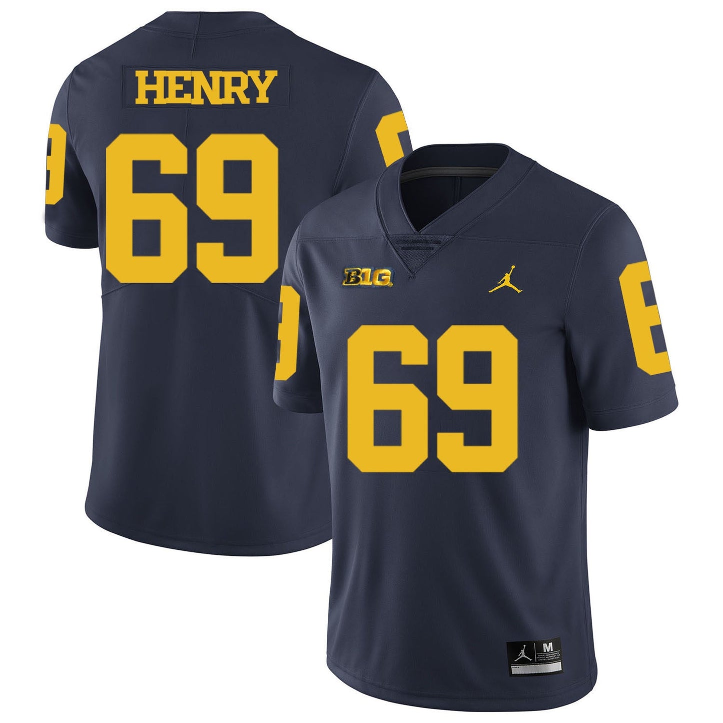 Willie Henry 69 Blue College Football Jersey football jersey product view 1