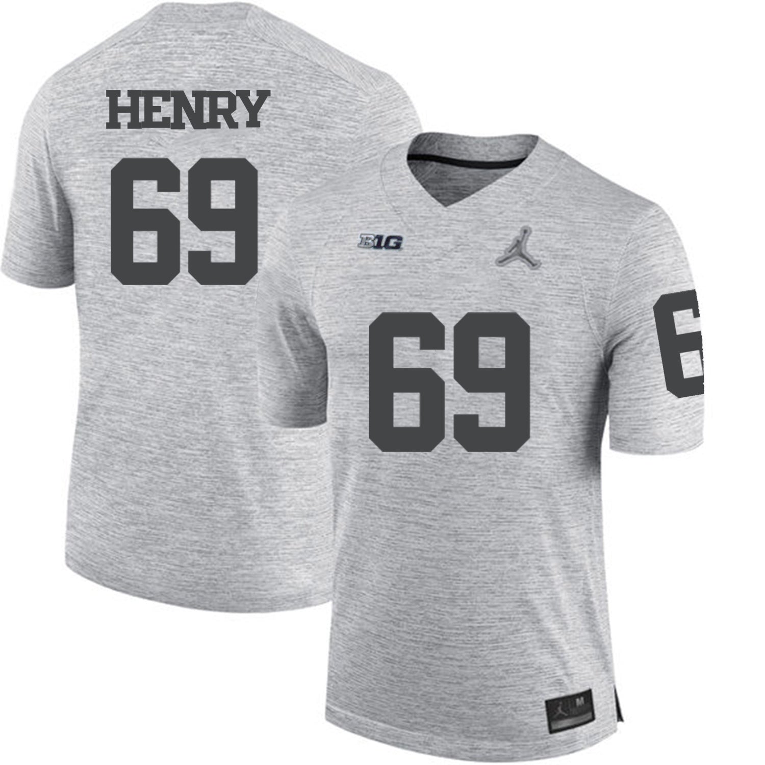 Willie Henry 69 Gray College Football Jersey football jersey product view 1