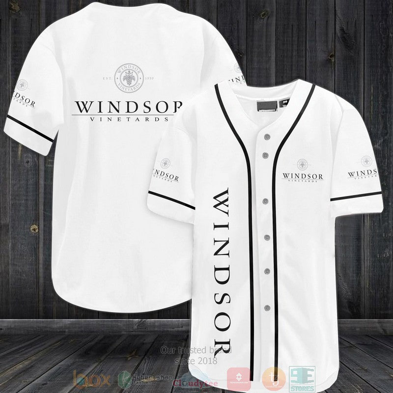 Windsor Vineyards white Baseball shirt baseball jersey product view 1