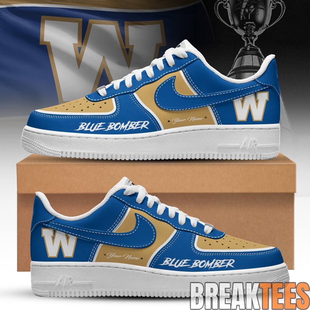 Winnipeg Blue Bombers Custom Air Force 1 Shoes Unisex T-shirt, Sweatshirt, Hoodie, Long Sleeve Tee - T-Shirt, Sweatshirt, Hoodie