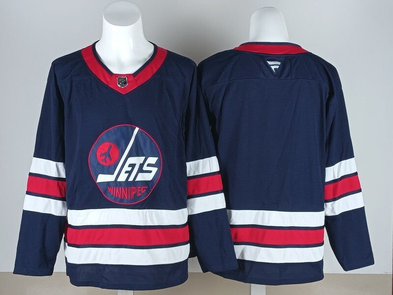 Winnipeg Jets Jets Navy Blank Hockey Jersey hockey jersey product view 1