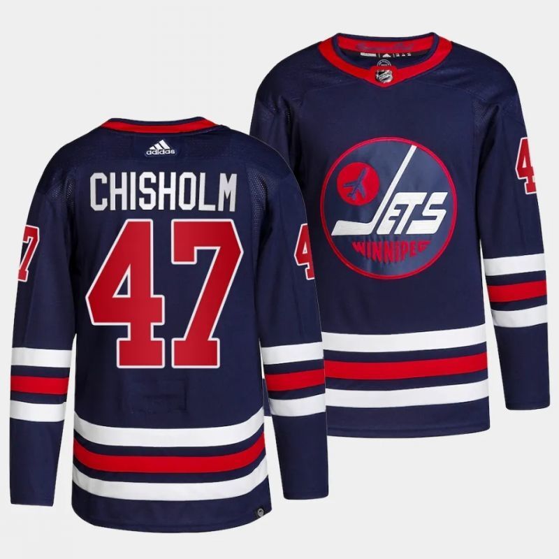 Winnipeg Jets #47 declan chisholm alternate navy jersey Hockey Jersey hockey jersey product view 1